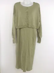 ◇ LOWRYS FARM ローリーズファーム ニット ワンピース カーディガン アンサンブル サイズF グリーン レディース P  【中古】 【1206230001810】