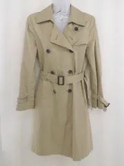 ◇ ◎ WORLD BASIC ウエストベルト付き 長袖 トレンチ コート サイズM ベージュ系 レディース  【中古】 【1206270000699】