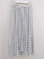 ◇ one after another NICE CLAUP ドット 水玉 ロング ギャザー スカート サイズF ホワイト ブラック レディース  【中古】 【1206240010888】