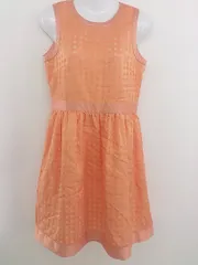 ◇ NATURAL BEAUTY BASIC 総柄 ノースリーブ ミニ ワンピース サイズL オレンジ レディース  【中古】 【1206280004540】のサムネイル
