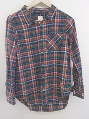 ◇ KRIFF MAYER クリフメイヤー チェック 長袖 シャツ サイズM オレンジ ネイビー ホワイト レディース  【中古】 【1206280009408】