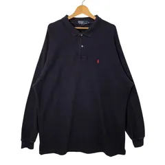 90's vintage 90年代 ヴィンテージ Polo by Ralph Lauren ポリバイラルフローレン 長袖 ポロシャツ ワンポイントポニー刺繍 Pakistan製 XLサイズ ネイビー