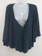 ◇ BEAUTY & YOUTH UNITED ARROWS レイヤード ポンチョ カットソー ネイビー レディース  【中古】 【1206300001610】