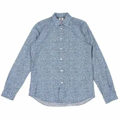 ポールスミスPaul Smith P 小花柄テーラードフィットシャツ 青S