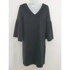 ◇ CECIL McBEE セシルマクビー Vネック Iライン 長袖 ミニ ワンピース サイズ M ブラック レディース  【中古】 【1207010005981】