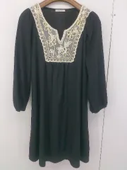 ◇ Simplicite シンプリシテェ スパンコール 長袖 ミニ ワンピース ブラック レディース  【中古】 【1207040004190】