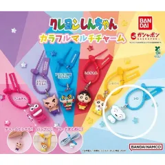 ガチャ クレヨンしんちゃん カラフル MULTI チャーム ケーブルタイ キーホルダー シロ