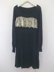◇ CROLLA クローラ レース ニット 長袖 ミニ ワンピース ブラック アイボリー レディース  【中古】 【1207070005037】