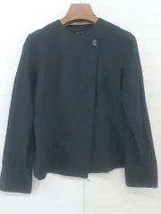 ◇ BALLSEY ボールジィ 長袖 ノーカラー ジャケット ネイビー レディース P  【1208220005426】