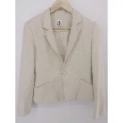 ◇ MICHEL KLEIN ミッシェルクラン ツイード 1B 長袖 テーラード ジャケット サイズ38 ライトベージュ レディース P  【中古】 【1208220012936】