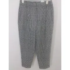 ◇ BANANA REPUBLIC バナナリパブリック 千鳥格子 タック テーパード パンツ サイズ6 ホワイト ブラック レディース P  【中古】 【1208230007250】