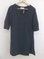 ◇ COLLAGE GALLARDAGALANTE Vネック 七分袖 膝丈 ワンピース サイズF ネイビー レディース P  【中古】 【1208230006024】のサムネイル