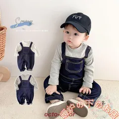 ベビー服 ロンパース 男の子 0-2歳 子供服 長袖 可愛い カバーオール 綿 コットン デニム 赤ちゃん 新生児 オールインワン 春服 出産祝い56712