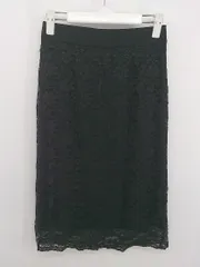 ◇ PLST プラステ 総レース 膝下丈 タイト スカート サイズM ブラック レディース P  【中古】 【1208230013664】