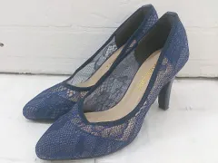◇ LibertyDoll リバティードール 総レース ポインテッドトゥ パンプス シューズ サイズ3S ネイビー レディース P  【中古】 【1208230022970】
