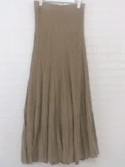 ◇ NATURAL BEAUTY BASIC リブニット ロング ギャザー スカート サイズM ブラウン系 レディース P  【中古】 【1208230021713】