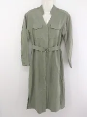 ◇ ◎ ur's ユアーズ ウエストベルト付き 長袖 ロング ワンピース サイズM カーキ系 レディース P  【中古】 【1208300001386】