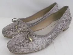 ◇ Oriental Traffic × earth music&ecology パイソン柄 バレエシューズ サイズ35 ブラウン系 レディース P  【1208300008064】