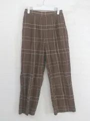 ◇ AZUL BY MOUSSY アズールバイマウジー チェック ウエストゴム ワイド パンツ サイズ M ブラウン ホワイト レディース P  【中古】 【1209010007439】