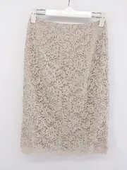 ◇ NATURAL BEAUTY BASIC ナチュラルビューティーベーシック レース 膝丈 タイト スカート サイズXS ベージュ レディース P  【中古】 【1209020008280】