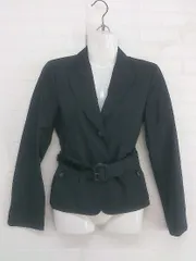 ◇ ◎ ARTISAN COMME CA ISM ベルト付き シルク混 2B シングル 長袖 テーラード ジャケット サイズ9 ブラック レディース P  【中古】 【1209020003186】