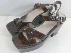 ◇ Oriental Traffic 厚底 スクエアオープントゥ セパレートサンダル サイズ3L ブラウン レディース P  【中古】 【1209060003856】