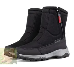 人気品冬 スノーブーツ メンズ シューズ 裏起毛 撥水加工 サイドジップ 紳士靴 防寒 アウトドア 冬用 24.5cm~27.5cm