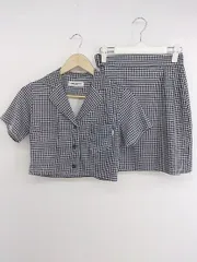 ◇ Charles Chaton チェック シャツ ミニ スカート セットアップ 上下 サイズF ブラック ホワイト レディース P  【中古】 【1209070005994】