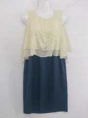 ◇ sweet mommy スウィートマミー レース ノースリーブ 膝下丈 ワンピース サイズL ベージュ系 ネイビー レディース P  【中古】 【1209080003249】