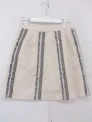 ◇ MURUA ムルーア 刺繍 ミニ 台形 スカート サイズM ライトベージュ系 ブラック マルチ レディース P  【中古】 【1209090005059】