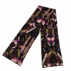 ジャンポールゴルチエ ソレイユJean Paul GAULTIER SOLEIL バタフライプリントパワーネットストール 黒黄紫XS