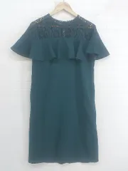 ◇ merlot plus メルロープリュス レース フレンチスリーブ 膝下丈 ワンピース グリーン レディース P  【中古】 【1209120000467】のサムネイル