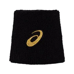 アシックス asics WRISTBAND パフォーマンスブラックXゴールド トレーニング エキップメント(ユニ) (3033B872)、(001)Pブラック×ゴールド