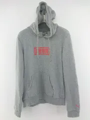 ◇ PUMA プーマ プリント プルオーバー 長袖 スウェットパーカー サイズM グレー レッド レディース メンズ P  【中古】 【1209120004243】