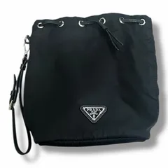 PRADA Re-Nylon ポーチ ナイロン 巾着  プラダ 1NS369 ブラック F （6217M）