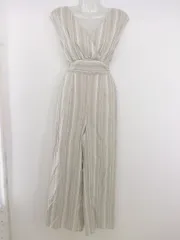 ◇ MURUA ムルーア ストライプ サロペット サイズS ライトグレー系 ライトベージュ系 ホワイト レディース P  【中古】 【1209130001102】