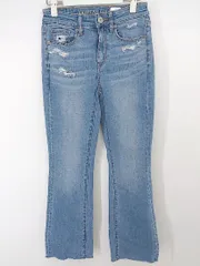 ◇ AMERICAN EAGLE OUTFITTERS ダメージ加工 ストレッチ フレア ジーンズ デニム パンツ サイズ US 2 ブルー レディース P  【1209130007425】