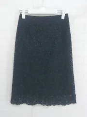 ◇ ROPE' ロペ 総レース 膝丈 タイト スカート サイズ36 ネイビー レディース P  【中古】 【1209130004530】
