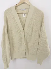 ◇ Aunt Marie's アントマリーズ 長袖 ニット カーディガン サイズF ベージュ系 レディース P  【中古】 【1209140002175】