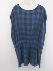 ◇ nitca ニトカ チェック 半袖 ミニ ワンピース サイズF ブルー ブラック レディース P  【中古】 【1209150003537】