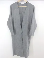 ◇ Simplicite シンプリシテェ ロング丈 長袖 ニットカーディガン グレー レディース P  【中古】 【1209160007587】