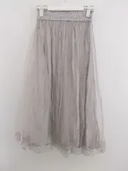 ◇ MAJESTIC LEGON マジェスティックレゴン ウエストゴム 刺繍 ロング チュール スカート サイズM グレー系 レディース P  【中古】 【1209200004170】