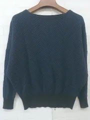 ◇ green label relaxing UNITED ARROWS ヘリンボーン ドルマン 長袖 ニット セーター ブルー系 レディース P  【中古】 【1209200002985】