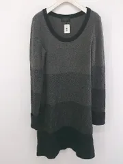 ◇ UNTITLED アンタイトル 長袖 膝丈 ニット ワンピース サイズ2 グレー系 ブラック レディース P  【中古】 【1209200008895】