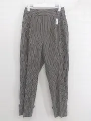 ◇ OPAQUE.CLIP オペークドットクリップ ストライプ パンツ サイズL チャコールグレー系 ホワイト レディース P  【中古】 【1209200006679】