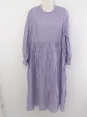 ◇ Aunt Marie's アントマリーズ しわ加工 長袖 ロング ワンピース サイズS パープル レディース P  【中古】 【1209210003361】