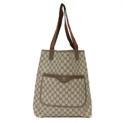 GUCCI グッチ バッグ | オールドグッチ シェリーライン トートバッグ 39.02.003 | ショルダーバッグ 肩掛け | GG柄 ヴィンテージ | ベージュ系 グリーン レッド | イタリア製 ブランド カバン【レディース】【中古】