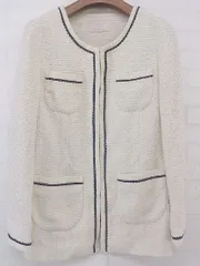 ◇ any SiS エニィスィス ノーカラー 長袖 ジャケット サイズ2 アイボリー レディース P  【中古】 【1209230002146】