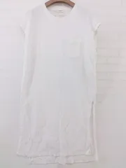 ◇ FREAK'S STORE フレンチスリーブ サイドスリット 膝下丈 ワンピース サイズF ホワイト ブラック レディース P  【中古】 【1209230010011】