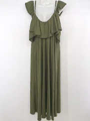 ◇ Limitless Luxury リミットレス ラグジュアリー ロング キャミソールワンピース サイズF カーキ系 レディース P  【中古】 【1209260005483】